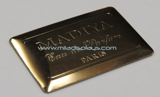 brass plated nameplate etched